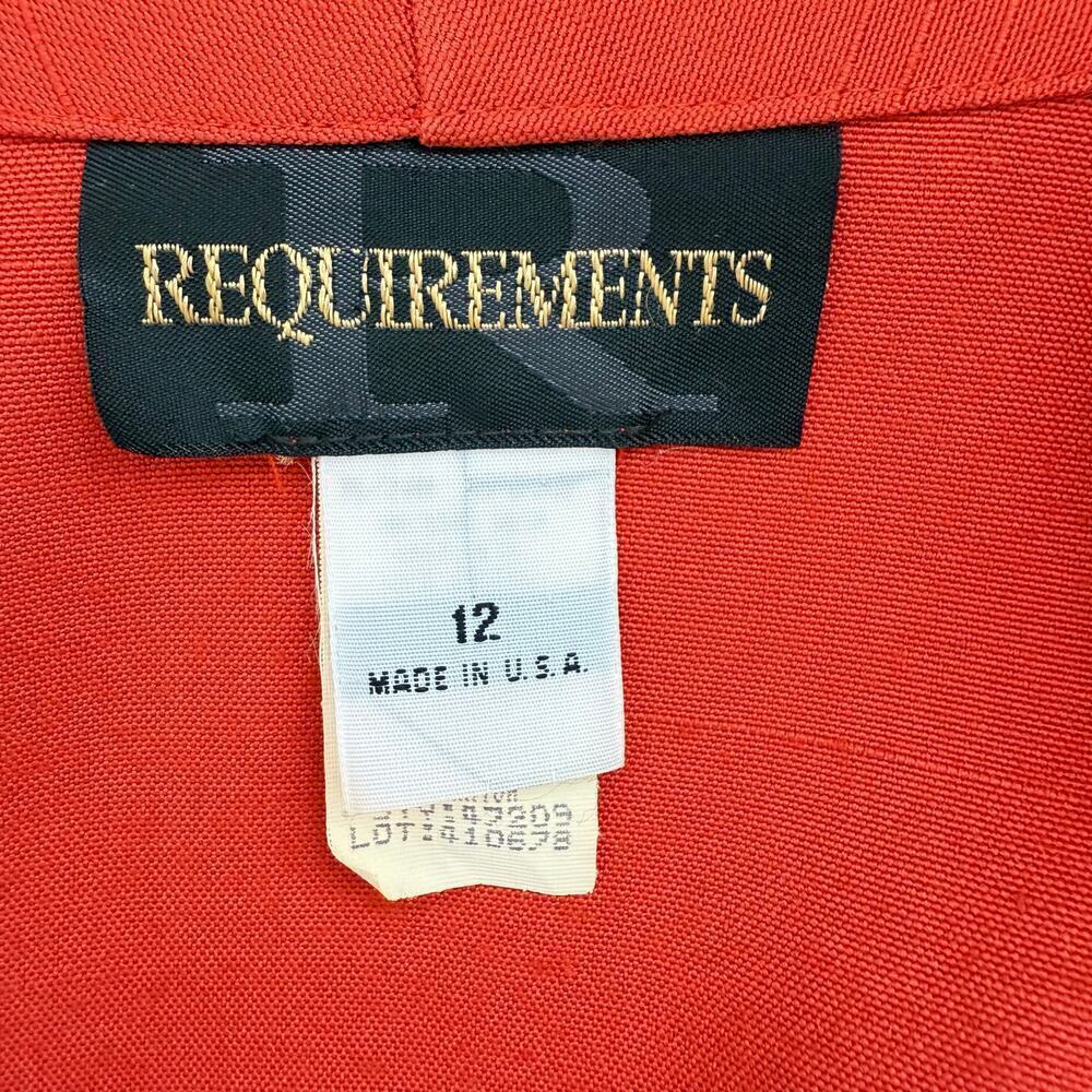 Vintage 80s Requirements Long Blazer Burnt Orange Ornate Gold Button Front Sz 12 - Picture 3 of 10